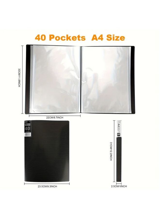 Black Eagle 40 Pocket Art Portfolio Binder with Clear Sleeves 8 7 x 11 8 Inches Holds 80 Pages - Image 2