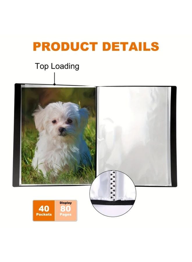 Black Eagle 40 Pocket Art Portfolio Binder with Clear Sleeves 8 7 x 11 8 Inches Holds 80 Pages - Image 5