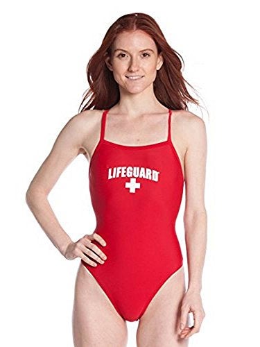 LIFEGUARD Officially Licensed Swimsuit for Women & Ladies, One Piece Swimming Suit, Elastic Comfort Straps. Red - Image 5