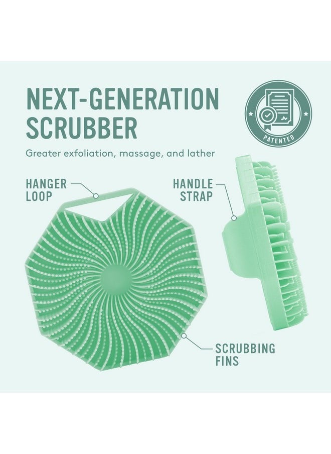 Sud Scrub Sud Scrub® Antimicrobial Silicone Body Scrubber, Exfoliating Body Scrubber for Sensitive Skin, Eco Friendly Shower Scrubber for Body, Silicone Body Brush for Showering, Mint  - Image 4