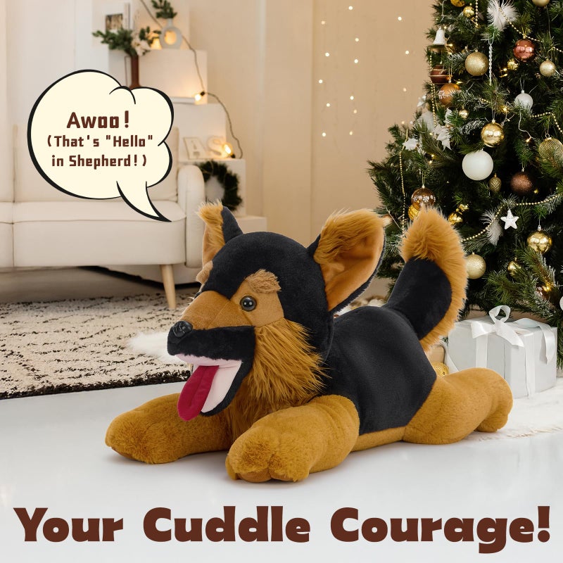 MaoGoLan 28 inches Large German Shepherd Stuffed Animal,Realistic and Fluffy Dog Plush Hugging Pillow,Adorable Puppy Plushie Gift for German Shepherd Lover - Image 2