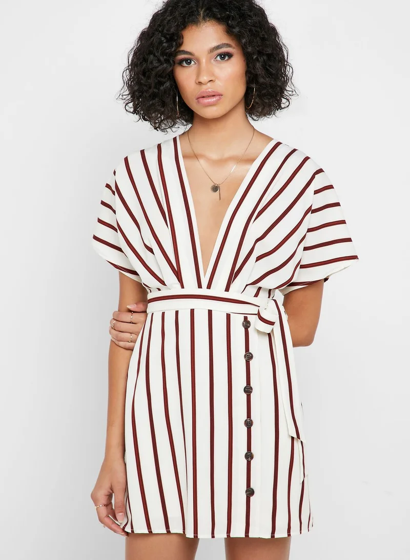 FOREVER 21 Plunge Striped Dress