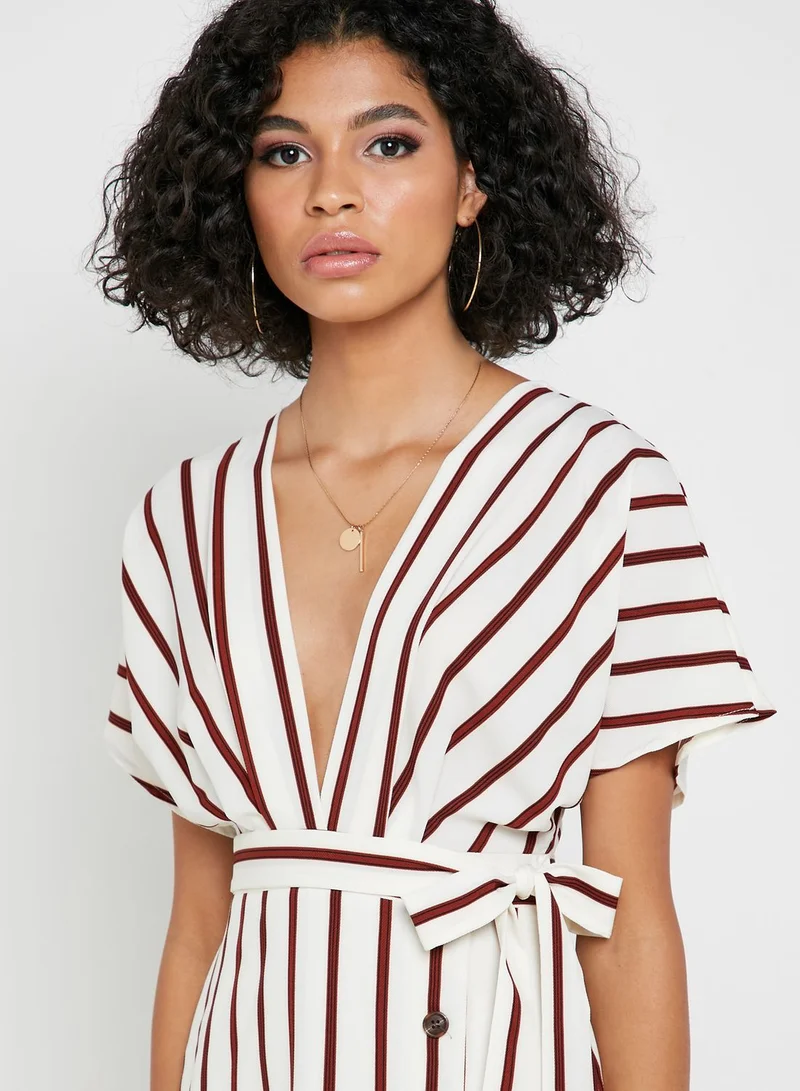 FOREVER 21 Plunge Striped Dress