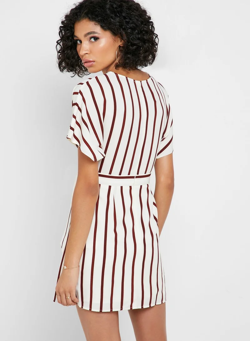 FOREVER 21 Plunge Striped Dress