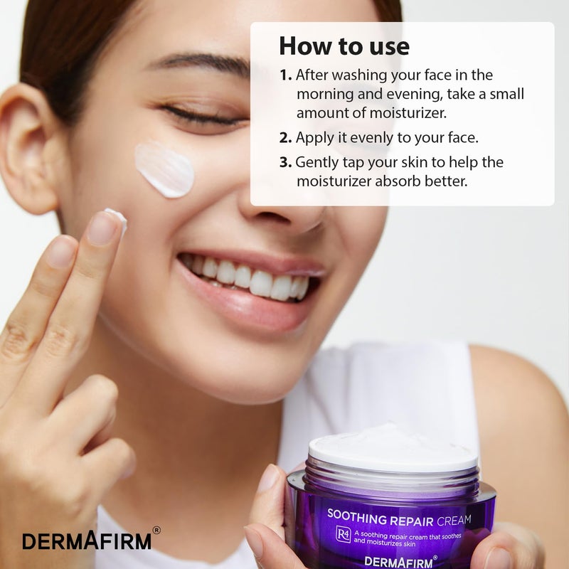 Dermafirm كريم الوجه المرطب المهدئ ديرمافيرم R4 | مرطب يومي للوجه مع الأوكالبتوس والبيبتيد والكولاجين | لطيف لجميع أنواع البشرة بدون تجارب على الحيوانات بدون بارابين 1.69 أونصة سائلة - Image 4
