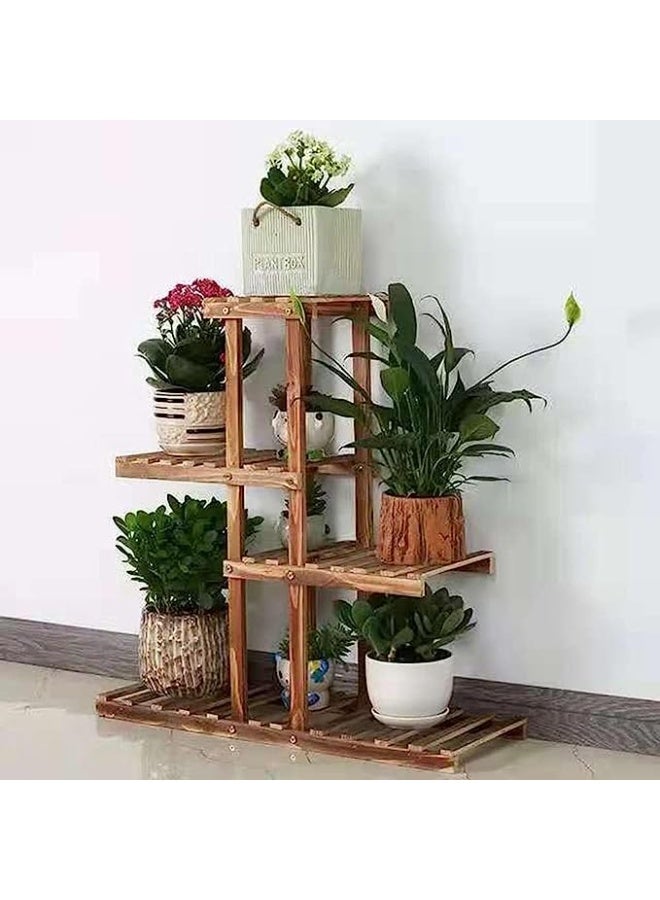 HOME TASTE Bamboo Plant Stand – Multi-Tier Indoor & Outdoor Ladder Shelf for Multiple Plants, Flowers & Pots – Wooden Plant Holder for Living Room, Balcony, Garden & Patio (60 x 25 x 70 cm) - Image 4