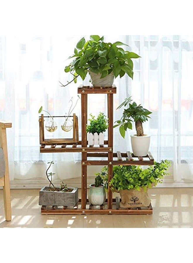 HOME TASTE Bamboo Plant Stand – Multi-Tier Indoor & Outdoor Ladder Shelf for Multiple Plants, Flowers & Pots – Wooden Plant Holder for Living Room, Balcony, Garden & Patio (60 x 25 x 70 cm) - Image 3