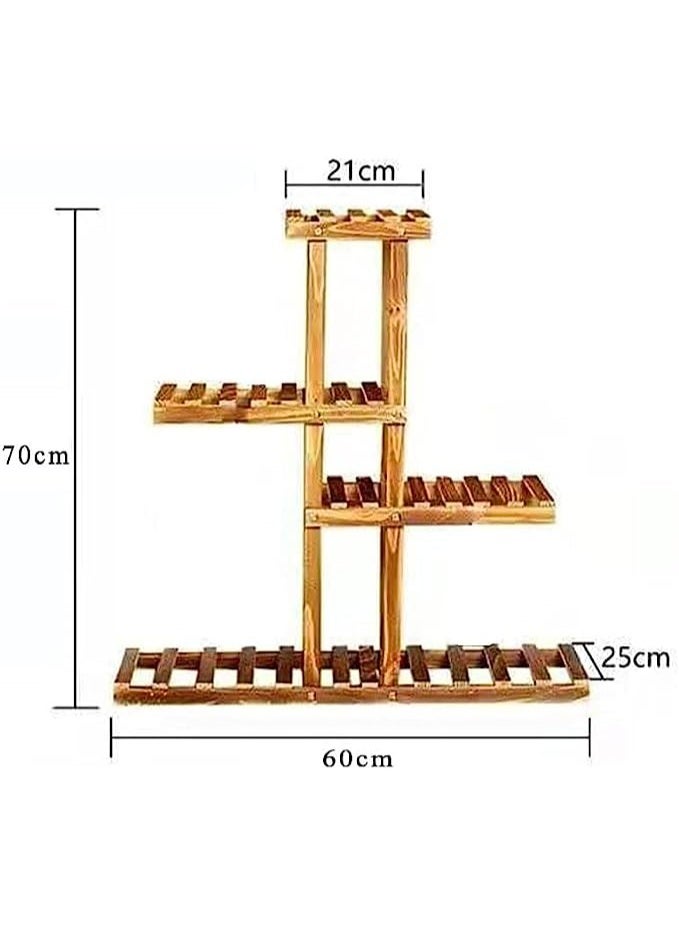 HOME TASTE Bamboo Plant Stand – Multi-Tier Indoor & Outdoor Ladder Shelf for Multiple Plants, Flowers & Pots – Wooden Plant Holder for Living Room, Balcony, Garden & Patio (60 x 25 x 70 cm) - Image 2