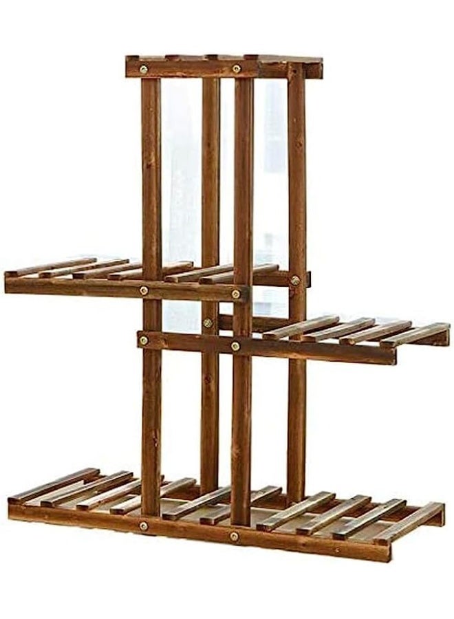 HOME TASTE Bamboo Plant Stand – Multi-Tier Indoor & Outdoor Ladder Shelf for Multiple Plants, Flowers & Pots – Wooden Plant Holder for Living Room, Balcony, Garden & Patio (60 x 25 x 70 cm) - Image 1