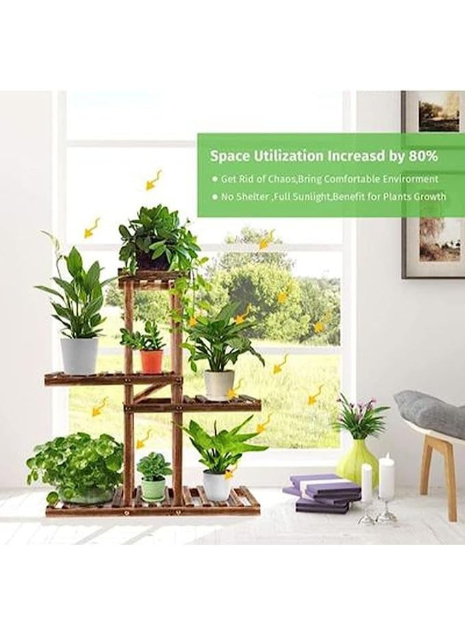 HOME TASTE Bamboo Plant Stand – Multi-Tier Indoor & Outdoor Ladder Shelf for Multiple Plants, Flowers & Pots – Wooden Plant Holder for Living Room, Balcony, Garden & Patio (60 x 25 x 70 cm) - Image 5