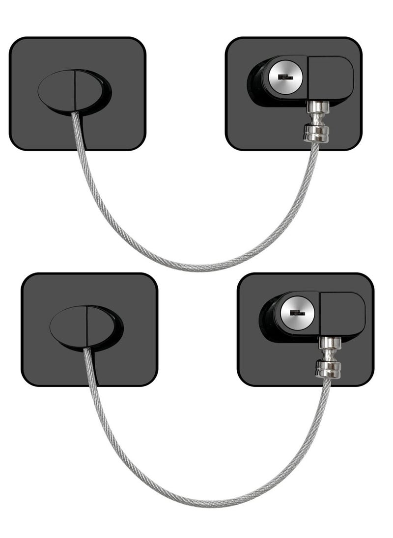 Generic Window Door Lock Cable Restrictor with Keys, Baby Child Safety Locks, Anti-Theft Security Lock, Protection Lock Buckle Cable Catch Wire for Home Safety  - Image 1