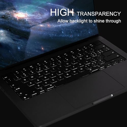MasiBloom Keyboard Cover Skin for 2025-2021 MacBook Pro 14" 16 inches (M5 M4 M3 M2 M1) Pro/Max Chip A3434 A3112 A3185 A3401 TPU Protector Accessories US/ANSI Layout (Space Black) - Image 4