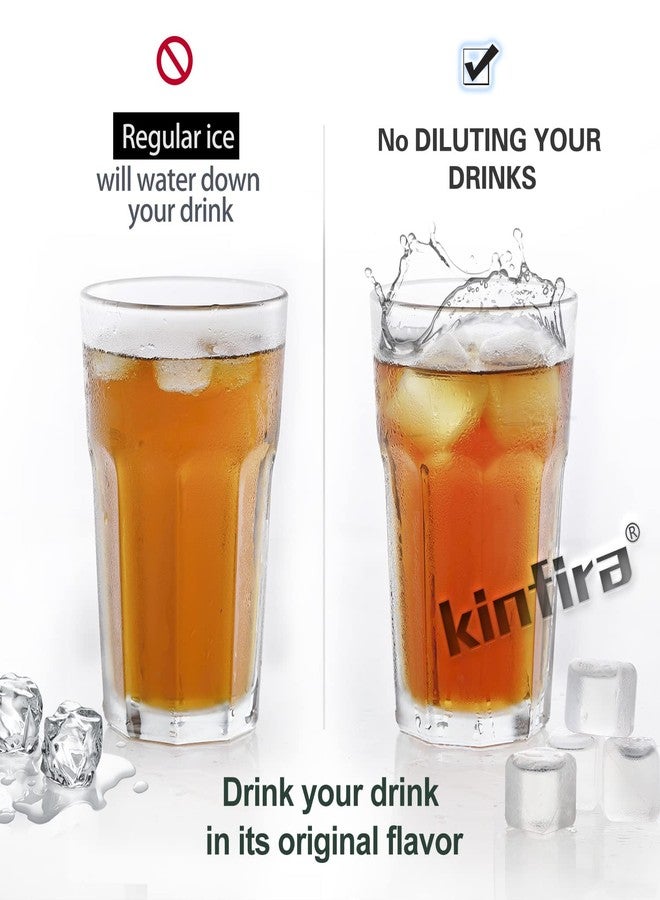 Kinfira Plastic Reusable Ice Cubes - Refreezable Ice Cubes Cool Drinks without Diluting Drinks Pretty Good for Parties BPA Free Dishwasher Safe 30 Pcs White Clear - Image 3