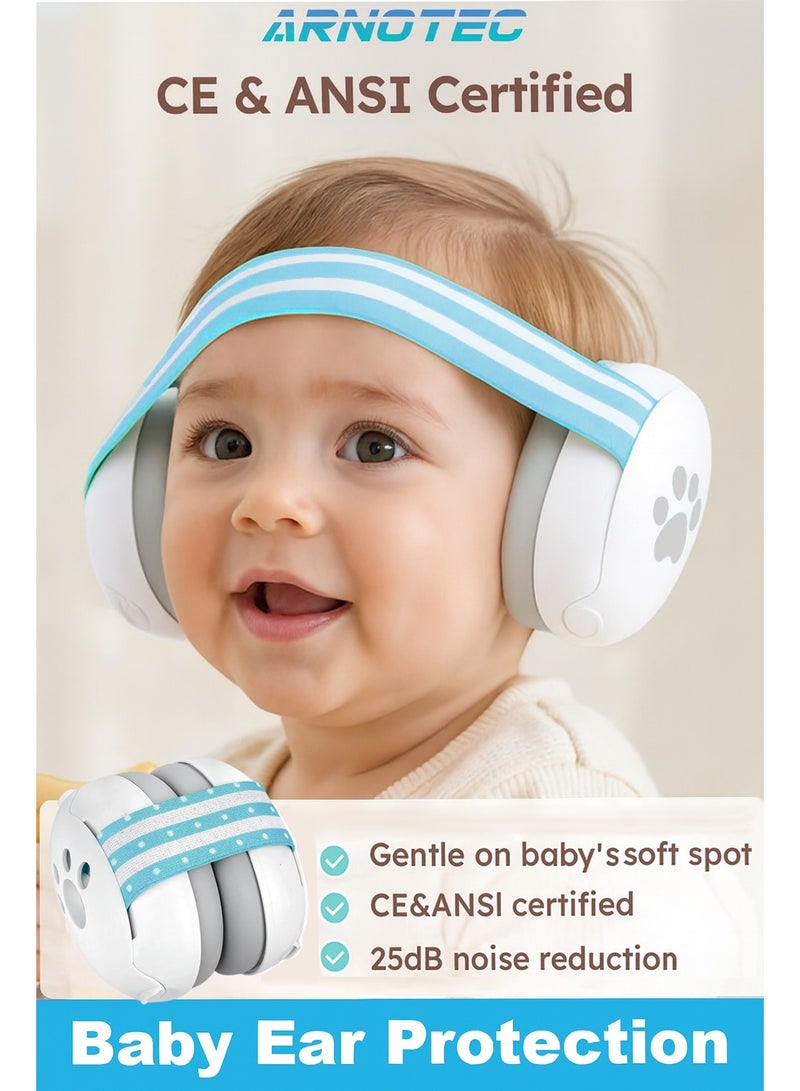 ARNOTEC Baby EarMuffs Baby Ear Protection for Babies and Toddlers up to 36 Months Comfortable Baby Headphones Prevent Hearing Damage Improve Sleep - Image 1
