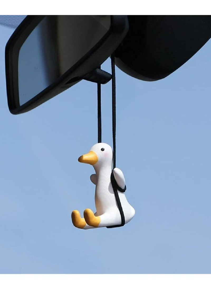 SYOSI Cute Swing Duck, Car Mirror Hanging Pendant Decor Interior Rearview Mirrors Charms Ornament Car Flying Duck Hanging Ornament Auto Mirror Decoraction Accessories - Image 2