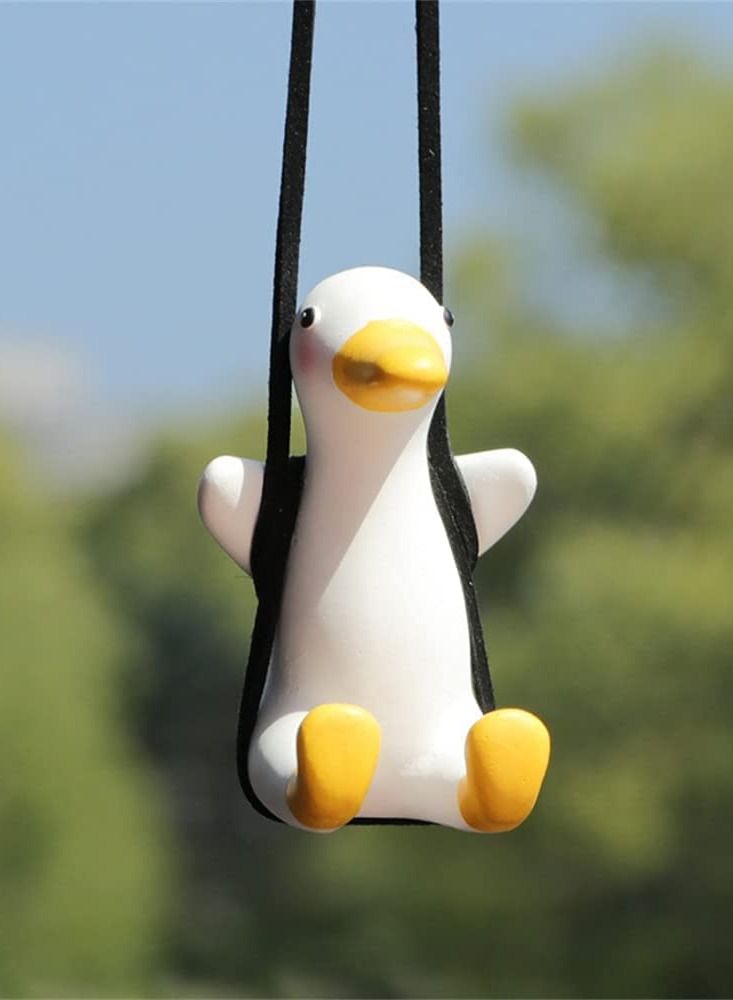 SYOSI Cute Swing Duck, Car Mirror Hanging Pendant Decor Interior Rearview Mirrors Charms Ornament Car Flying Duck Hanging Ornament Auto Mirror Decoraction Accessories - Image 5