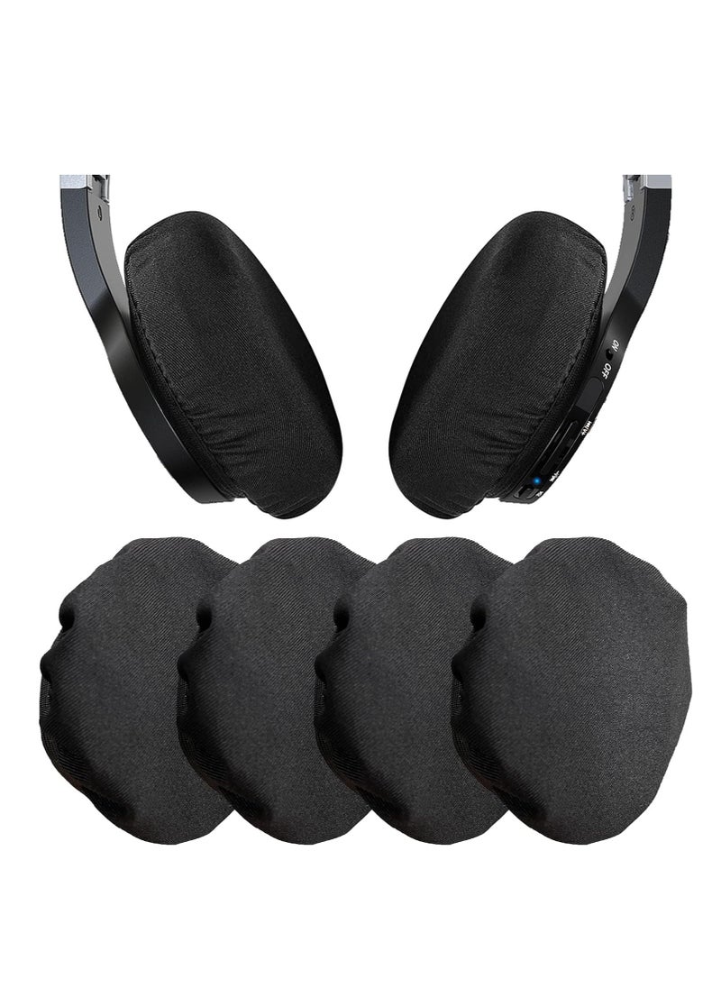 KASTWAVE 4Pcs Headphone Ear Pads Covers, Washable Sanitary Ear Pad, Stretchable Fabric Headphone Covers for Gym, Training, Aviation, Racing, Gaming Over The Ear Headphones, Fit 3.5" - 4.3" Ear Pads  - Image 1