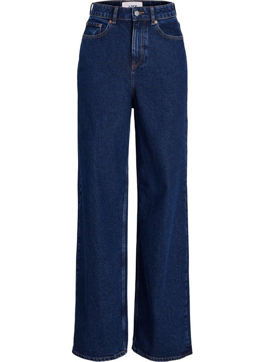 JJXX Jxtokyo Wide Hw Cre6001 Noos Straight Dark Blue Women's Denim Pants  - Image 3