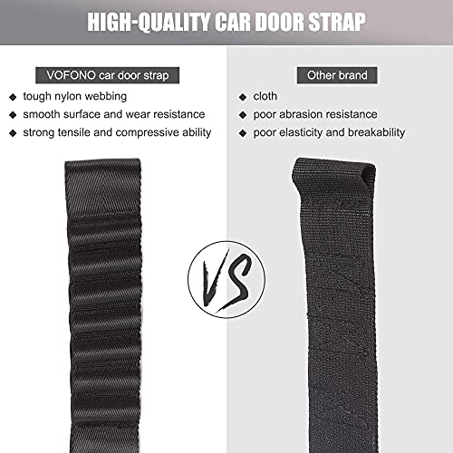 VOFONO 2 PCS Updated Heavy Duty Strong Adjustable Door Limiting Check Strap with Zipper Perfect for Jeep Wrangler Black Pack of 2 - Image 4