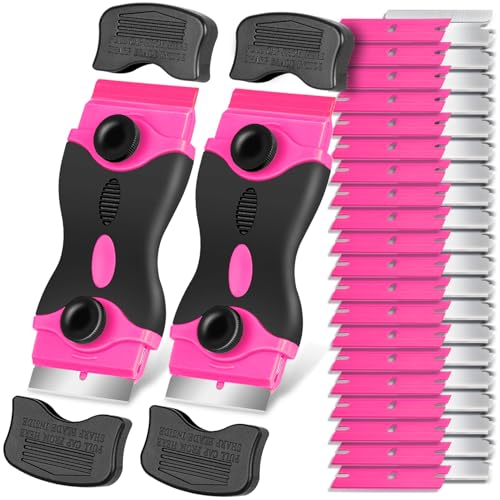 Nalisence Razor Blade Scraper Tool Kit - 2Pack Razor Scrapers & 40Pcs Extra Blades, Plastic Paint Scraper Tool, Razor Scraper Tool for Glass Top Stove, Scrappers for Cleaning Window, Cooktop, Oven, Floor - Image 1