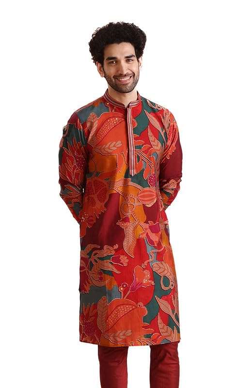 KISAH Men’s Kurta – Printed Cotton Traditional Outfit for Men | Festive & Wedding Ethnic Wear – Elegant & Comfortable Multicolour - Image 1