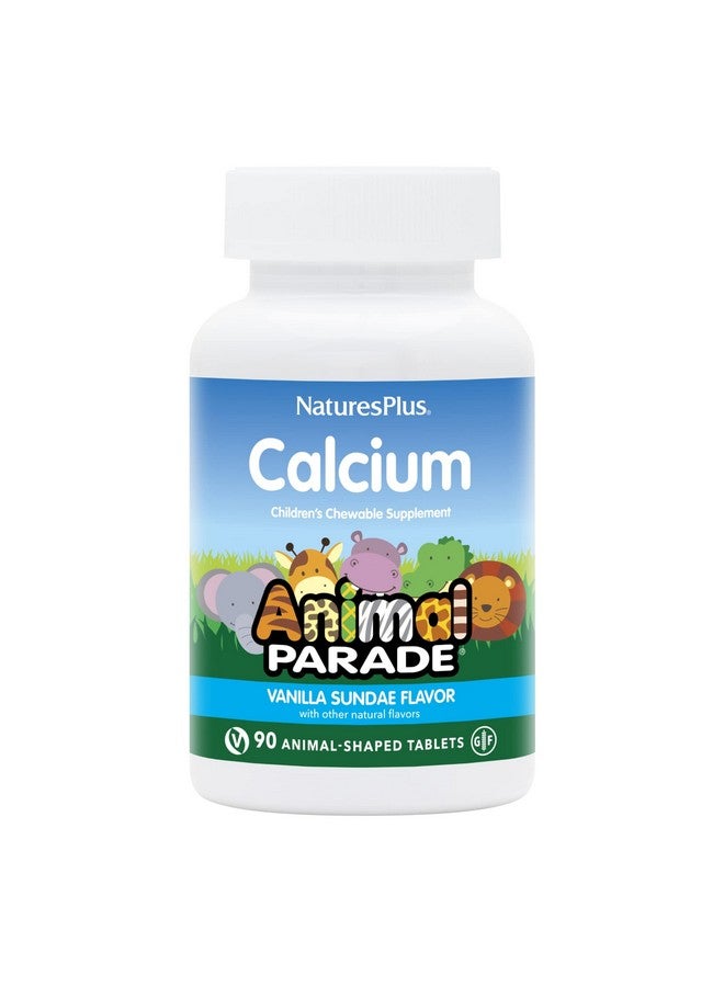 Nature's Plus Naturesplus Animal Parade Calcium Vanilla Sundae Flavor 90 Animalshaped Chewable Tablets Promotes Healthy Bones Vegan Gluten Free 90 Total Servings - Image 1
