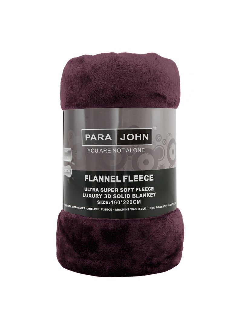 PARAJOHN بطانية صوف فلانل للجنسين من باراجون، مفردة لجميع المواسم، بطانية ناعمة ودافئة للسرير والأريكة، بطانية صوف فلانل مريحة وناعمة، مقاس (160 × 220) - Image 3