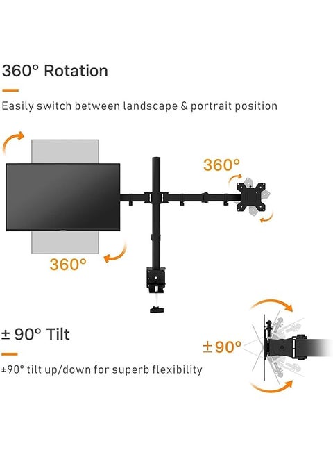 Monitor Mount Stand Dual Monitor Stand Computer Monitor Stand With Maximum Load Of 9 Kg Per Arm 360 Degree Rotation Monitor Arm Desk Mount For 14 33 Inch Screen 75X75Mm 100X101Mm Vesa