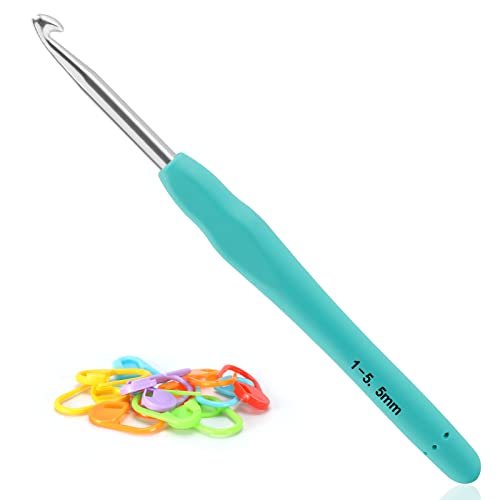Vodiye Professional Extra Long 5.5mm Crochet Hooks Set, Ergonomic Handle, for Beginners and Experienced Lovers - Image 1