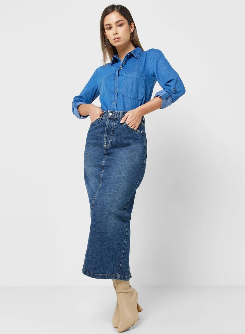 Lee Cooper Denim Shirt With Long Sleeves