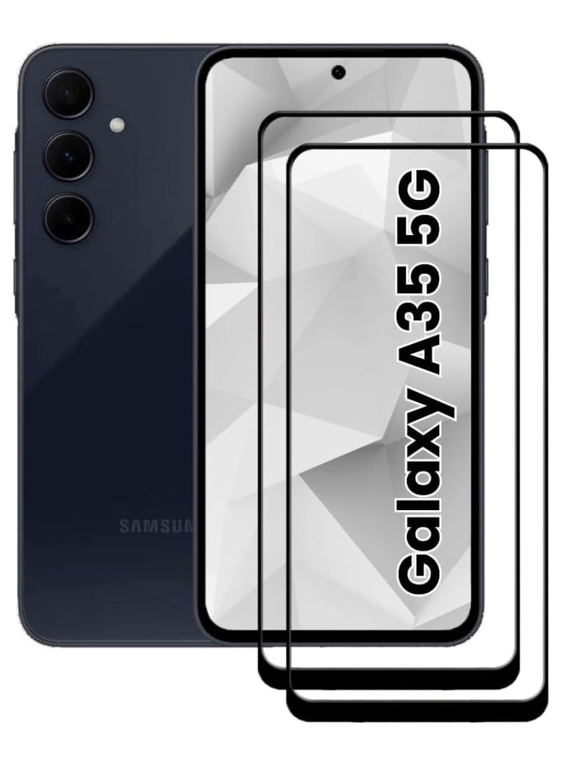 ACLIX 2 Pieces Tempered Glass Screen Protector Antistatic ESD Dustproof Premium Quality High Definition Designed For Samsung Galaxy A35 - Image 1