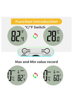 Y&D 2 PCS Mini Digital Hygrometer and Thermometer,Reptile Thermometer with Magnetic & Tablestand, Indoor Temperature Humidity Meter Gauge for Humidors Greenhouse Garden Cellar Closet Guitar Case Office  - Image 5