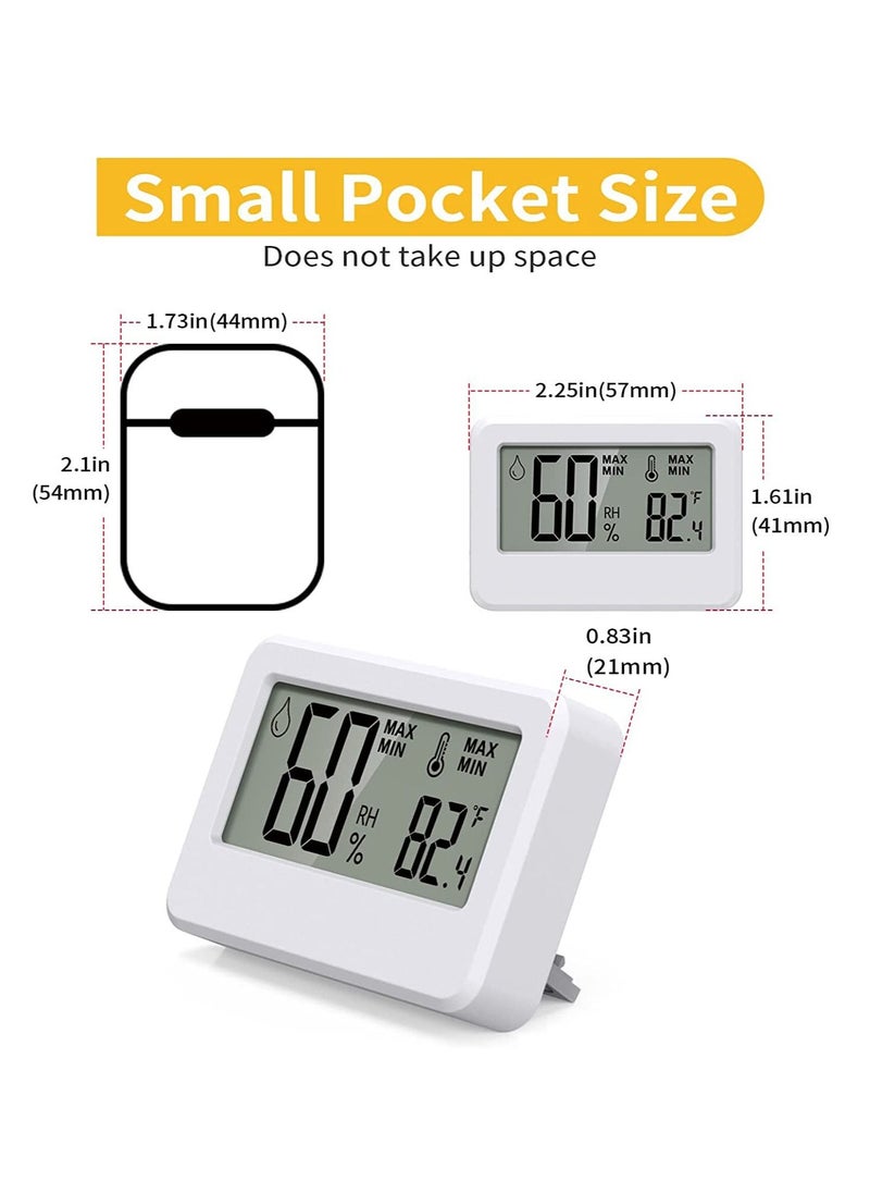 Y&D 2 PCS Mini Digital Hygrometer and Thermometer,Reptile Thermometer with Magnetic & Tablestand, Indoor Temperature Humidity Meter Gauge for Humidors Greenhouse Garden Cellar Closet Guitar Case Office  - Image 2