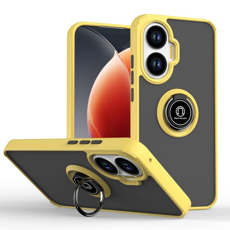 إيروريكس جراب هاتف Xiaomi Poco F7 Q Shadow 1 Series TPU + PC مع حلقة (أصفر) - Image 1