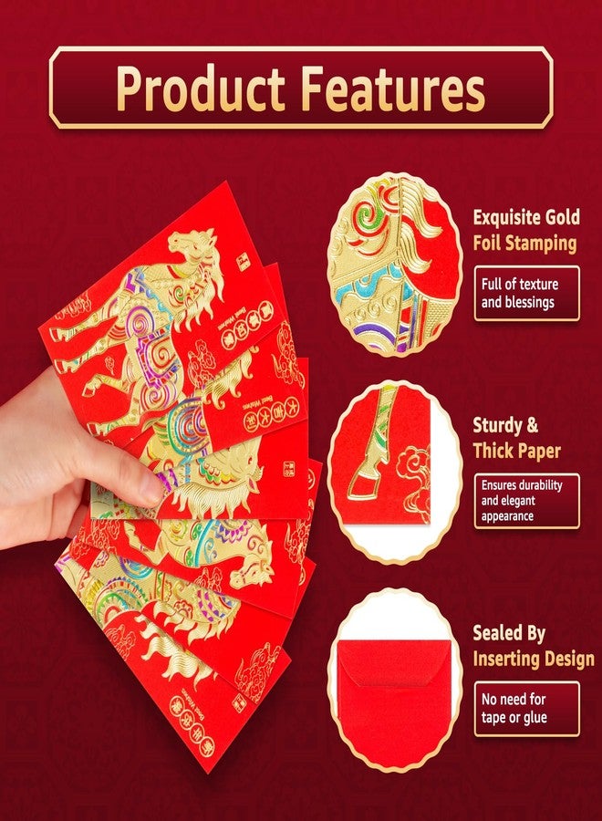 Easozoom 36PCS Cute Cartoon Chinese Red Envelopes Lunar New Year Snake 2025 Hong Bao Red Pocket Packet Lucky Money Gift for Spring Festival Eve Party Supplies decorations, 4.5×3.15 Inch-HB2 - Image 4