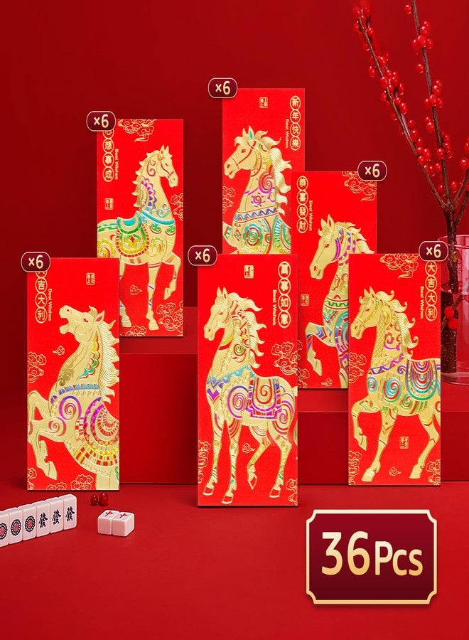 Easozoom 36PCS Cute Cartoon Chinese Red Envelopes Lunar New Year Snake 2025 Hong Bao Red Pocket Packet Lucky Money Gift for Spring Festival Eve Party Supplies decorations, 4.5×3.15 Inch-HB2 - Image 2