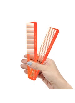 Allegro Combs Allegro Combs 9000 Clipper Blending Cutting Wide Teeth Hair Comb For Fading Barbers Hairstylist Men Women Shower Comb Shampoo Styling 2 Piece (Neon Orange)  - Image 1