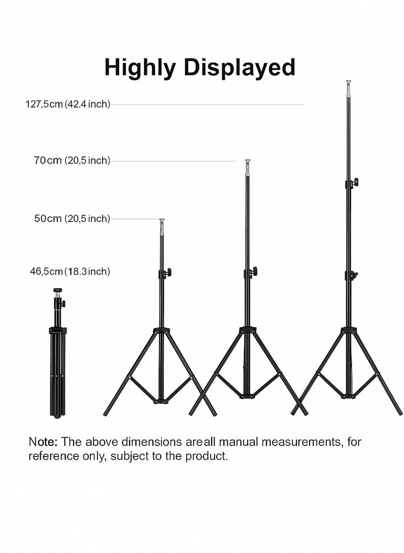 Edots 10 Inch Ring Light with Tripod Stand & Dual Phone Holder | LED Selfie Light for Live Streaming, TikTok, Makeup & Video Recording – Multicolor  - Image 3