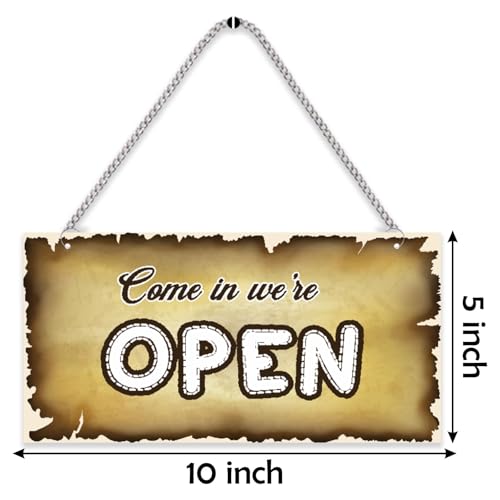 CVANU Unique Business Sign Open and Closed, Double-Sided Sign Wall Decor for Bar, Restaurants, Cafes Pubs, Business Purpose (10inch x 5inch) - Image 4