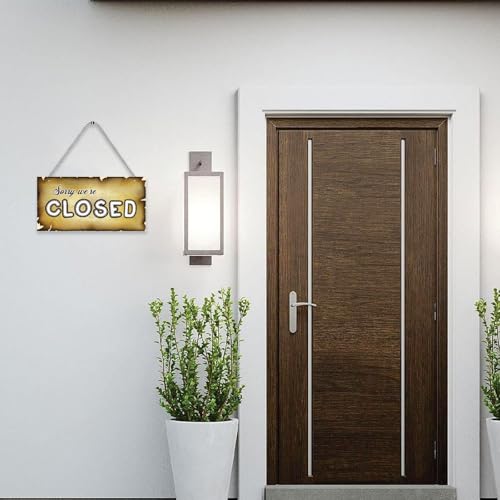 CVANU Unique Business Sign Open and Closed, Double-Sided Sign Wall Decor for Bar, Restaurants, Cafes Pubs, Business Purpose (10inch x 5inch) - Image 1