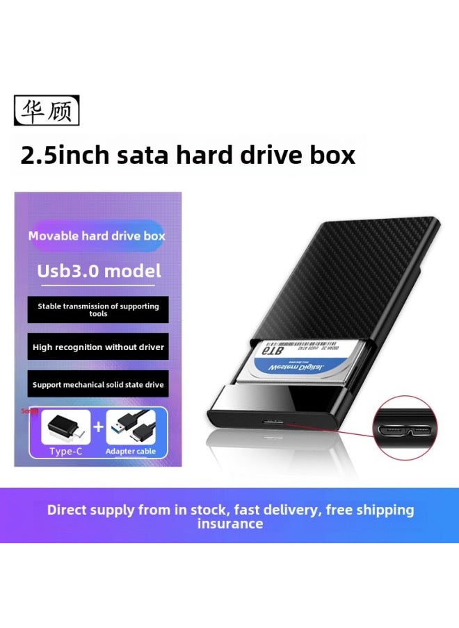 Generic 2.5 Inch Notebook Mobile Hard Disk Box Hard Disk External Box USB3.1 Mechanical Solid State Drive Ssd Transmission Bz-Color:▓Usb-3.0-pull Model + Type-c Adapter░  - Image 1