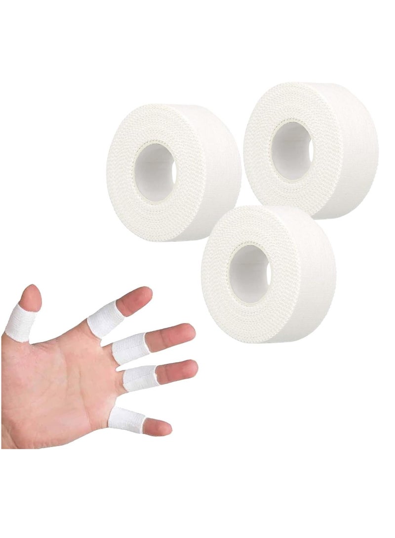 HW Athletic Sports Tape, 3 Rolls Zinc Oxide Tape, 10m x 2.5cm Cohesive Bandage Flexible Breathable Wrist Finger Tape Easy Tear Athletic Sports Tape for Sports Ankle（White） - Image 1