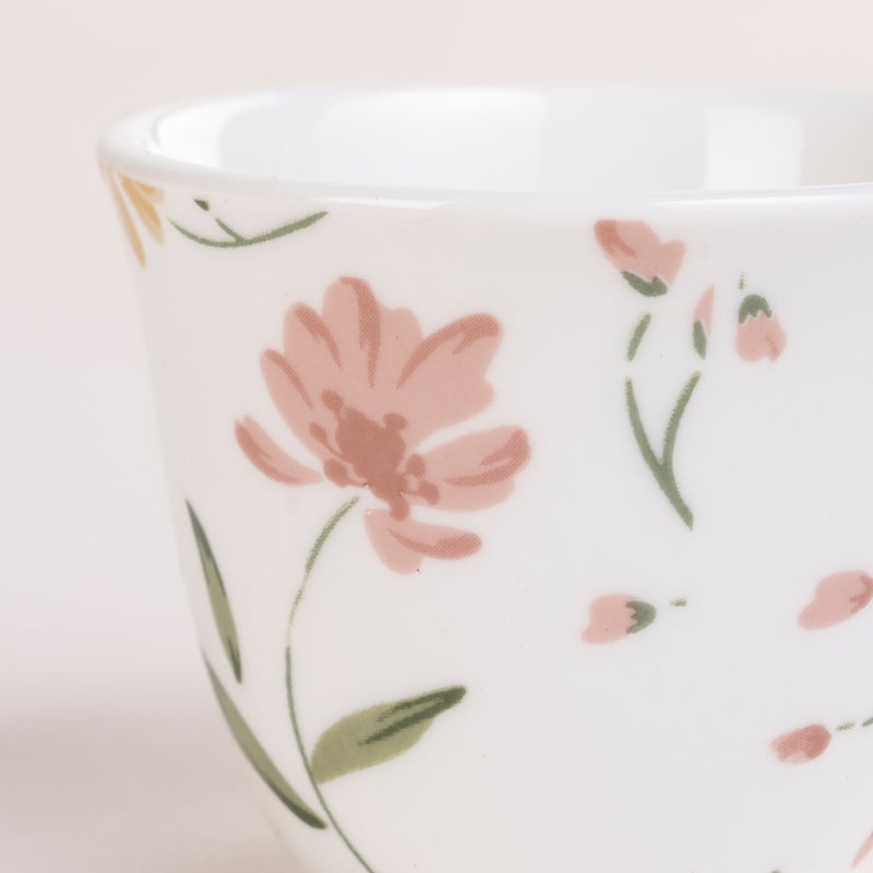 دلتي طقم شاي وقهوة سعودية زجاج وبورسلان أبيض 18 قطعة - Image 3