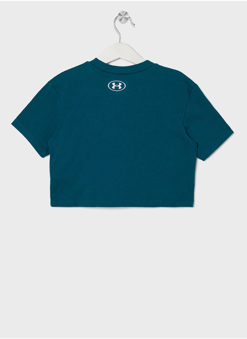 UNDER ARMOUR - Girls' Crop Sportstyle Logo Short Sleeve T-Shirt - Image 1
