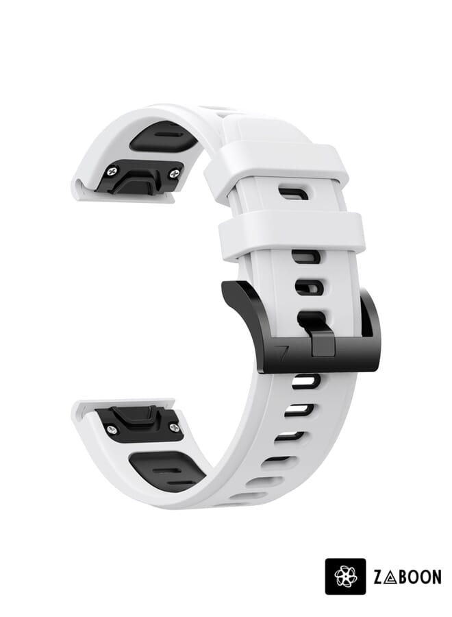 Zaboon Replacement Watch Band For Garmin Fenix 6 Sapphire GPS 22mm Two-Color Sports Silicone - Image 2