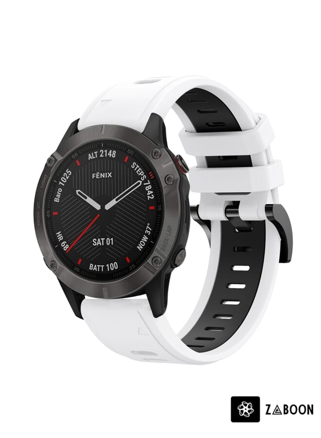Zaboon Replacement Watch Band For Garmin Fenix 6 Sapphire GPS 22mm Two-Color Sports Silicone - Image 1
