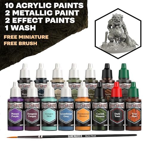 The Army Painter, GameMaster: Wandering Monsters Role-playing Paint Set, 15x18 ml Fanatic Acrylic Paints, incl. Metallics, Wash, Primer, 1 Brush & 1 Free Miniature - For Warhammer & Dnd - Image 5