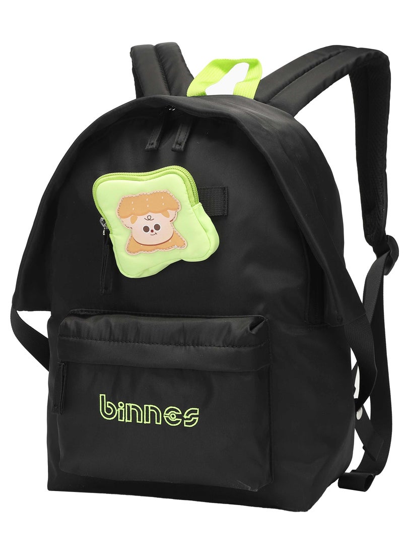 Binnes Premium 14-inch Kids Backpack Light Weight Water Resistant Multifunctional School Backpack for Girls and Boys, BNS6015, Black - Image 1