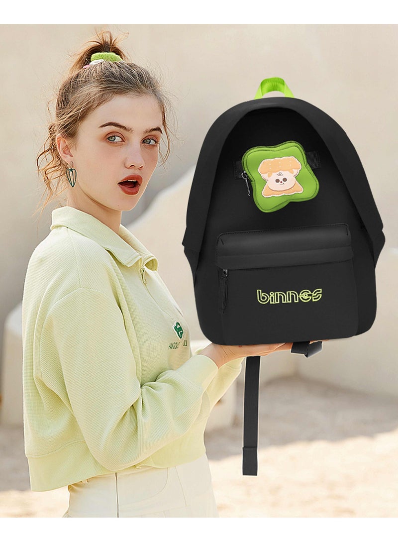 Binnes Premium 14-inch Kids Backpack Light Weight Water Resistant Multifunctional School Backpack for Girls and Boys, BNS6015, Black - Image 2