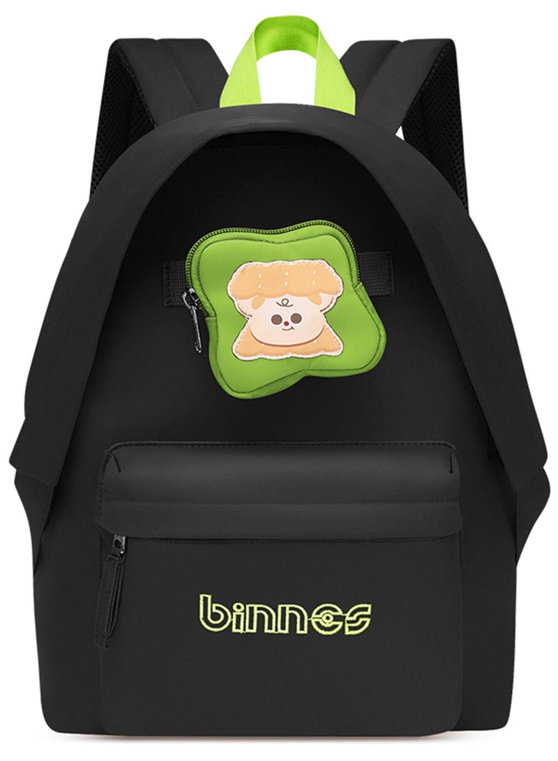 Binnes Premium 14-inch Kids Backpack Light Weight Water Resistant Multifunctional School Backpack for Girls and Boys, BNS6015, Black - Image 3